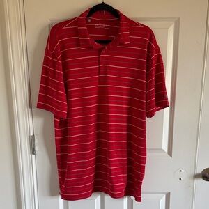 Under Armour Loose Heatgear Red Striped Polo Shirt Size XL